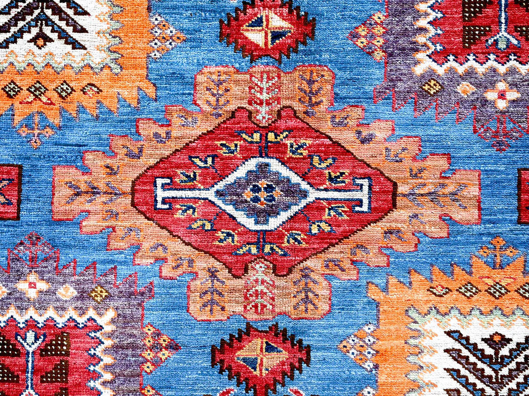 8'2" x 9'9" New Hand Knotted Blue Wool Rectangle Oriental Rug - MOA102549