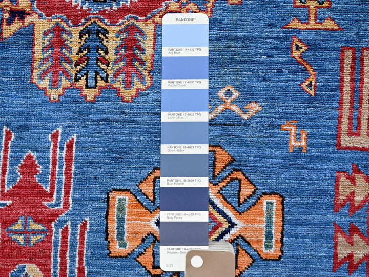 8'1" x 9'10" New Hand Knotted Blue Wool Rectangle Oriental Rug - MOA102552