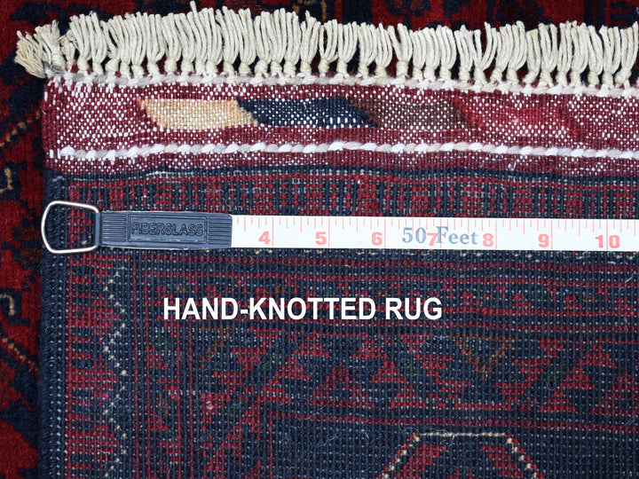 3'3" x 5'0" New Hand Knotted Red Wool Rectangle Oriental Rug - MOA10255365