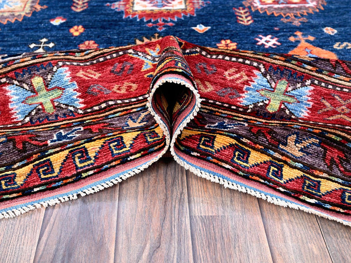 8'5" x 9'8" New Hand Knotted Blue Wool Rectangle Oriental Rug - MOA102553