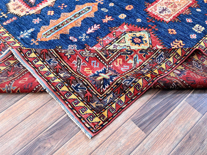8'5" x 9'8" New Hand Knotted Blue Wool Rectangle Oriental Rug - MOA102553