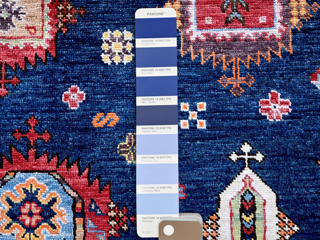 8'5" x 9'8" New Hand Knotted Blue Wool Rectangle Oriental Rug - MOA102553