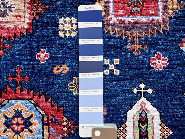 8'5" x 9'8" New Hand Knotted Blue Wool Rectangle Oriental Rug - MOA102553