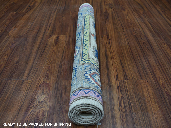 3'2" x 4'10" New Hand Knotted Ivory Wool Rectangle Oriental Rug - MOA10255402