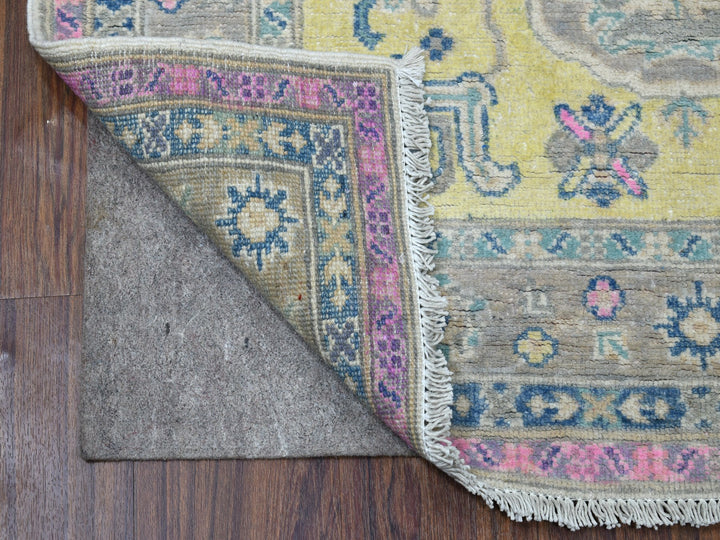 3'3" x 4'8" New Hand Knotted Yellow Wool Rectangle Oriental Rug - MOA10255407