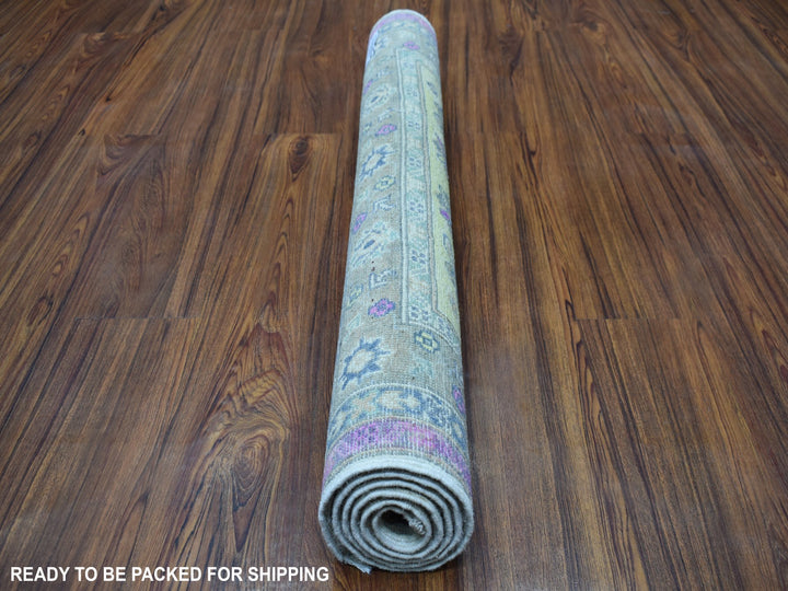 3'3" x 4'8" New Hand Knotted Yellow Wool Rectangle Oriental Rug - MOA10255407