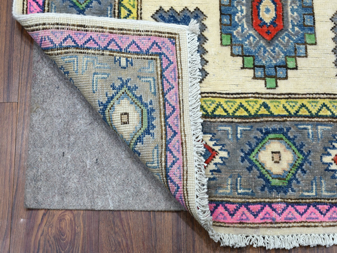 3'1" x 4'9" New Hand Knotted Ivory Wool Rectangle Oriental Rug - MOA10255410