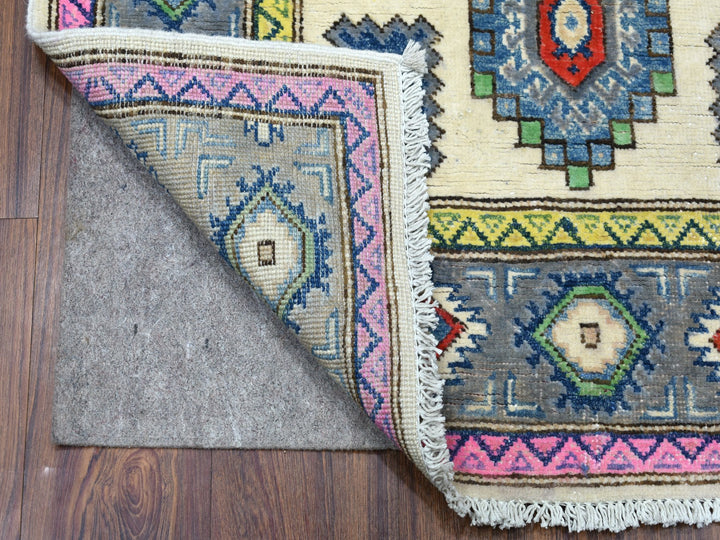 3'1" x 4'9" New Hand Knotted Ivory Wool Rectangle Oriental Rug - MOA10255410