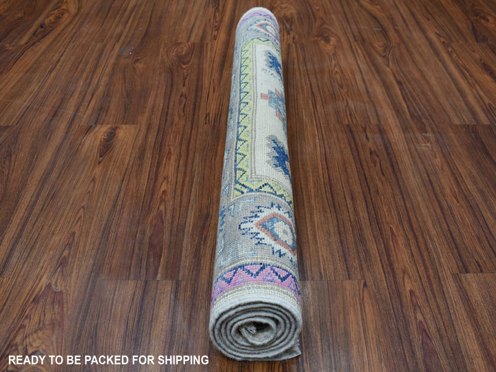 3'1" x 4'9" New Hand Knotted Ivory Wool Rectangle Oriental Rug - MOA10255410
