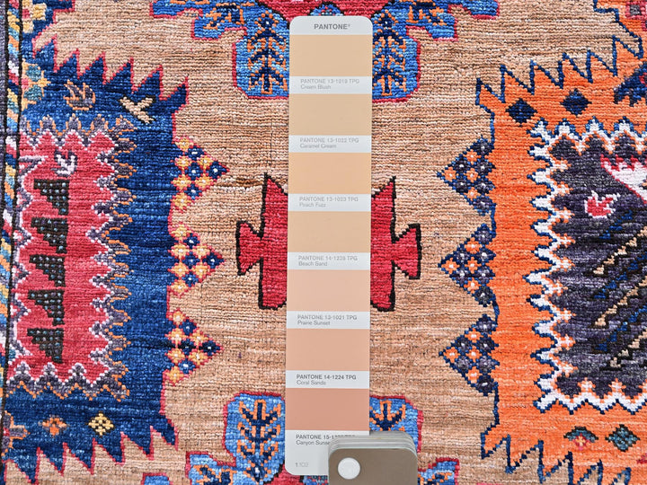 8'1" x 9'7" New Hand Knotted Beige Wool Rectangle Oriental Rug - MOA102554