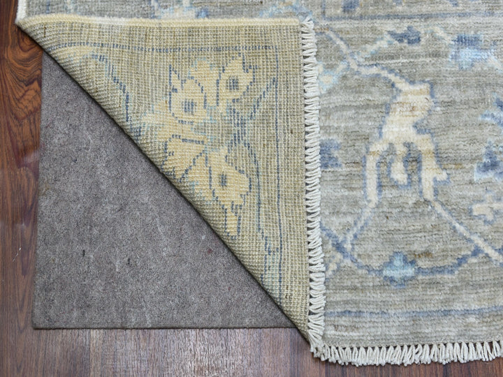 8'4" x 9'9" New Hand Knotted Grey Wool Rectangle Oriental Rug - MOA10255520