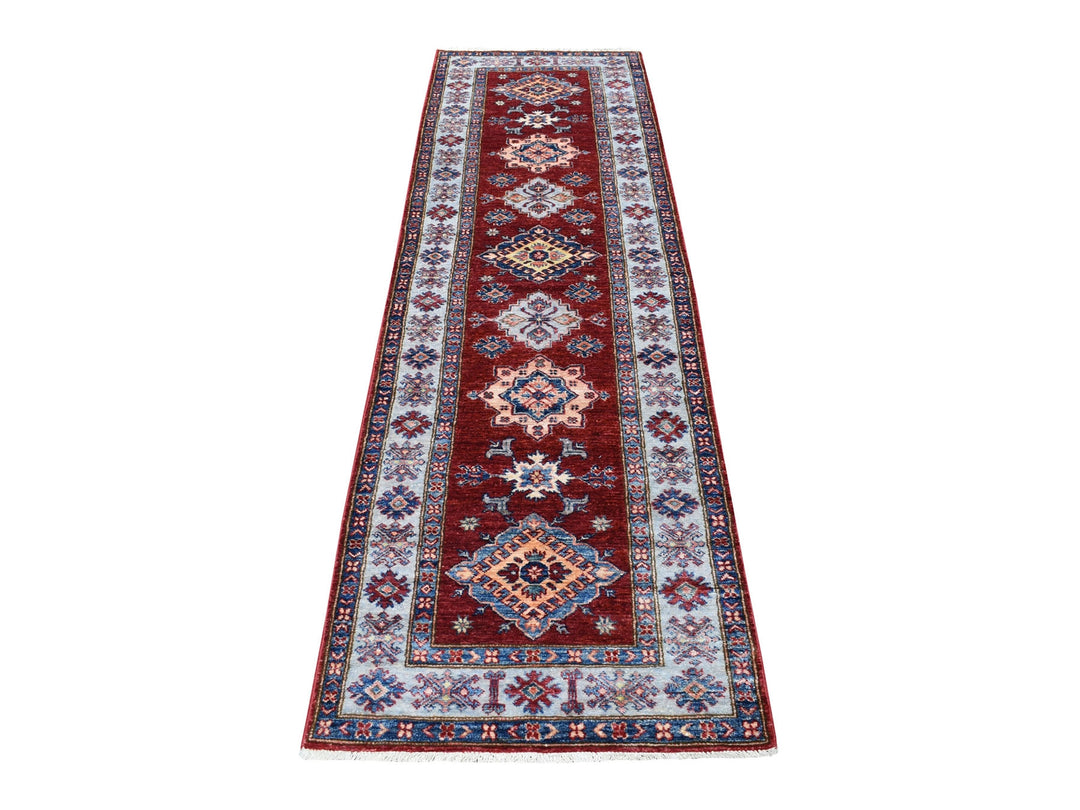 2'7" x 8'6" New Hand Knotted Red Wool Runner Oriental Rug - MOA10255536
