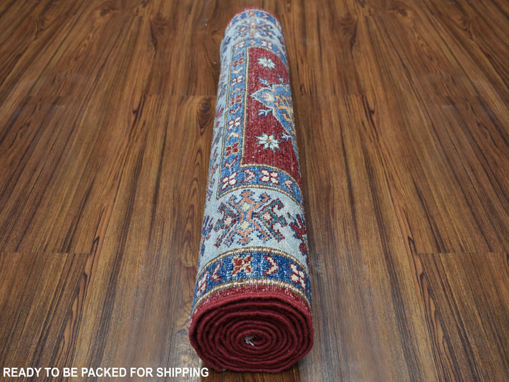 2'7" x 8'6" New Hand Knotted Red Wool Runner Oriental Rug - MOA10255536