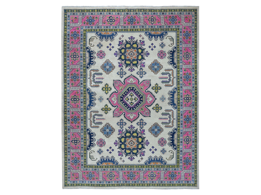 8'10" x 11'6" New Hand Knotted Pink Wool Rectangle Oriental Rug - MOA10255538