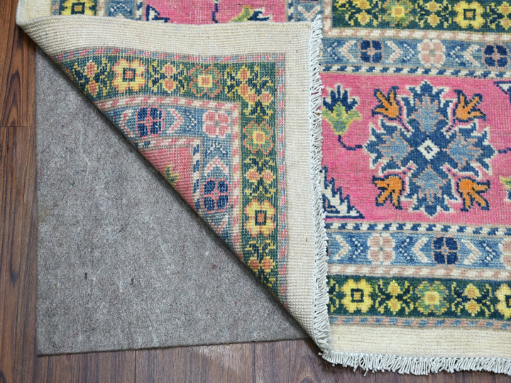 8'10" x 11'6" New Hand Knotted Pink Wool Rectangle Oriental Rug - MOA10255538