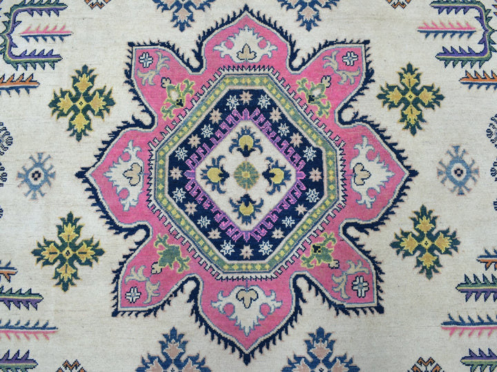 8'10" x 11'6" New Hand Knotted Pink Wool Rectangle Oriental Rug - MOA10255538
