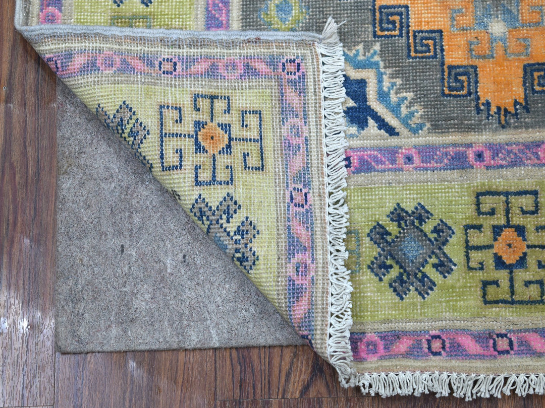 3'2" x 4'9" New Hand Knotted Grey Wool Rectangle Oriental Rug - MOA10255545