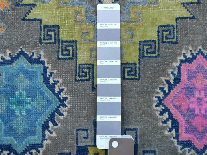 3'2" x 4'9" New Hand Knotted Grey Wool Rectangle Oriental Rug - MOA10255545