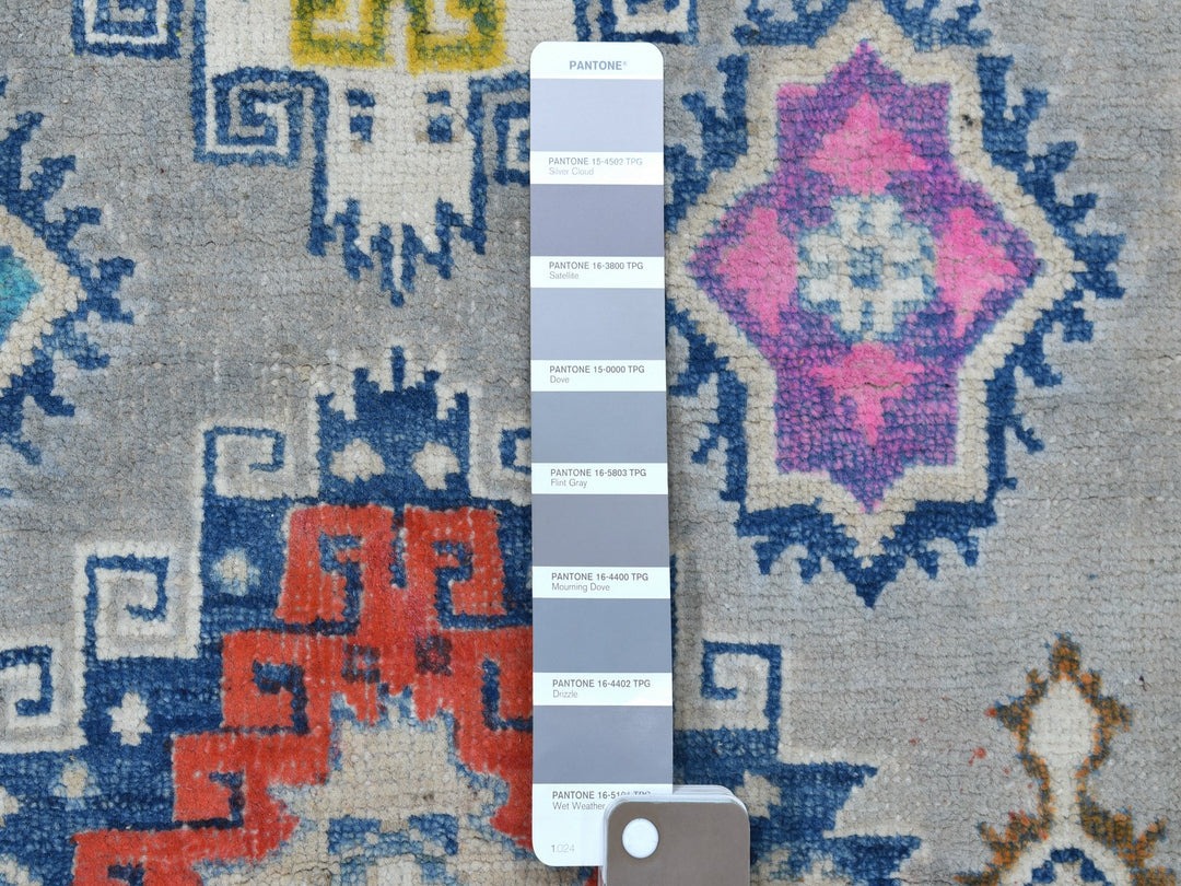 3'1" x 4'10" New Hand Knotted Grey Wool Rectangle Oriental Rug - MOA10255550