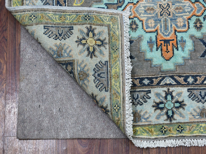 3'3" x 5'0" New Hand Knotted Grey Wool Rectangle Oriental Rug - MOA10255555