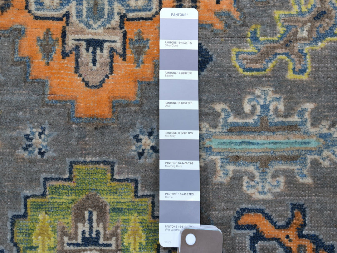 3'3" x 5'0" New Hand Knotted Grey Wool Rectangle Oriental Rug - MOA10255555