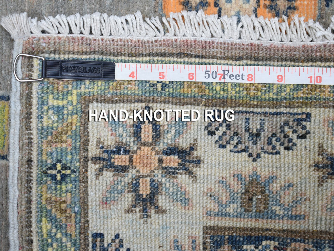 3'3" x 5'0" New Hand Knotted Grey Wool Rectangle Oriental Rug - MOA10255555