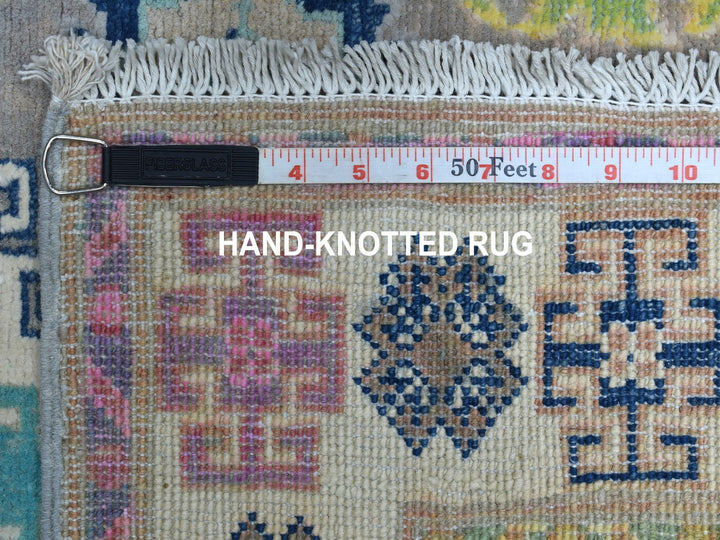 2'7" x 7'10" New Hand Knotted Grey Wool Runner Oriental Rug - MOA10255574