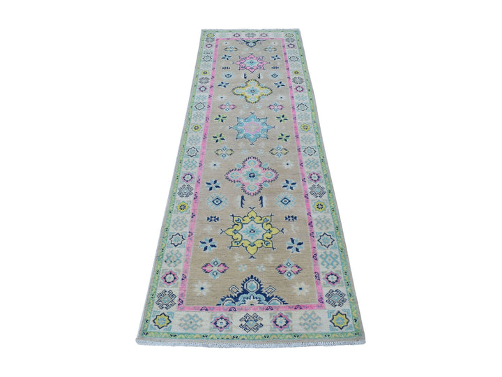 2'6" x 8'0" New Hand Knotted Grey Wool Runner Oriental Rug - MOA10255580
