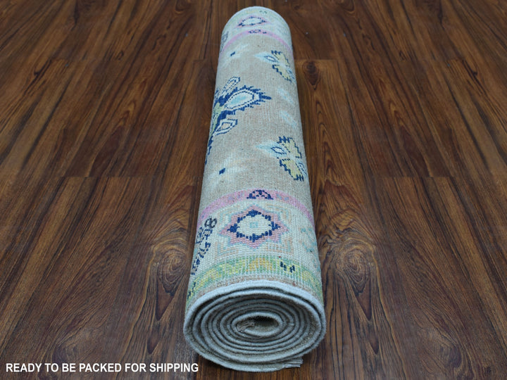 2'6" x 8'0" New Hand Knotted Grey Wool Runner Oriental Rug - MOA10255580