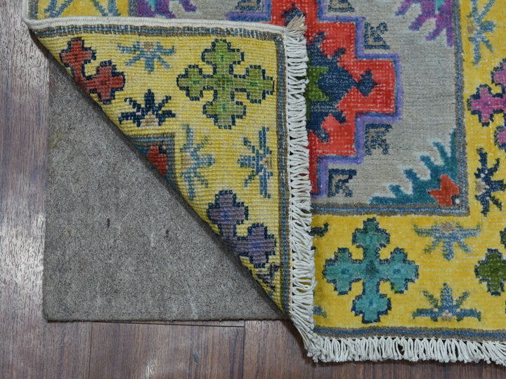 1'10" x 2'9" New Hand Knotted Grey Wool Rectangle Oriental Rug - MOA10255596