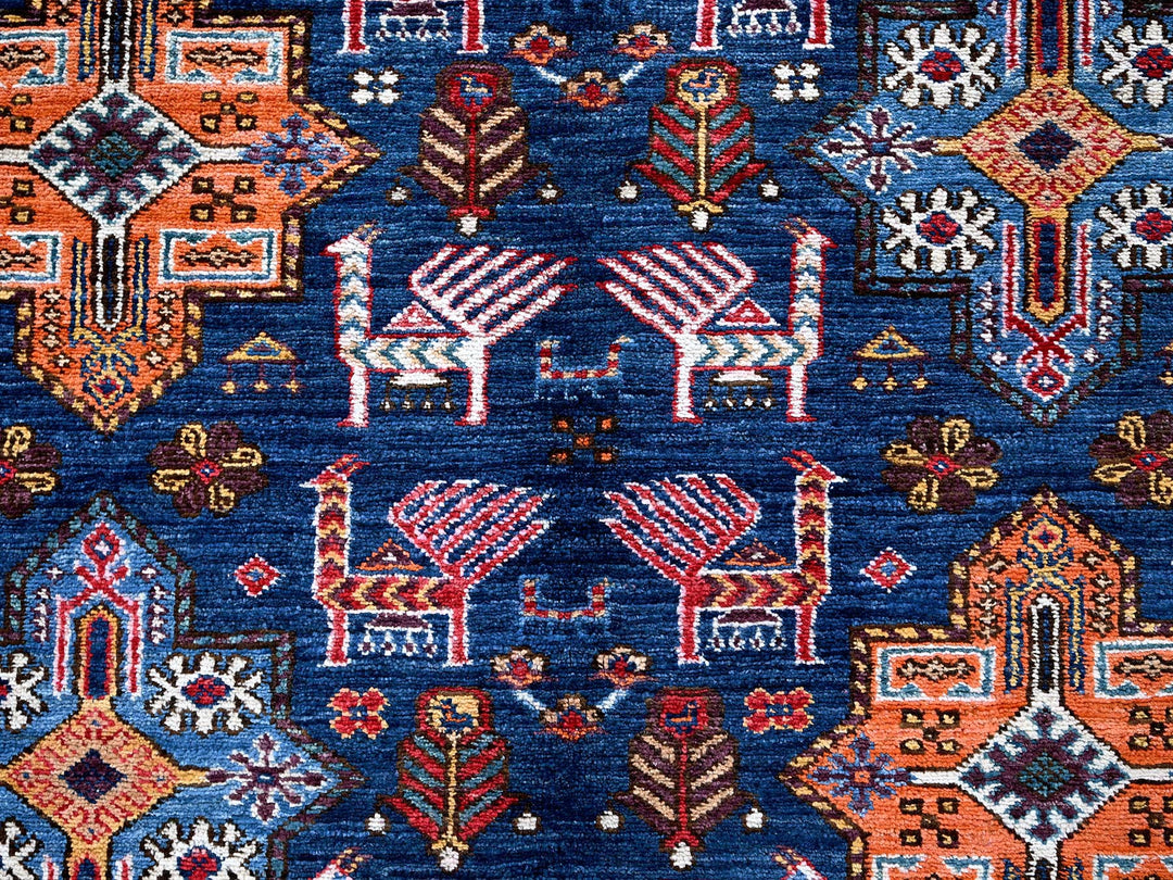 8'4" x 9'6" New Hand Knotted Blue Wool Rectangle Oriental Rug - MOA102555