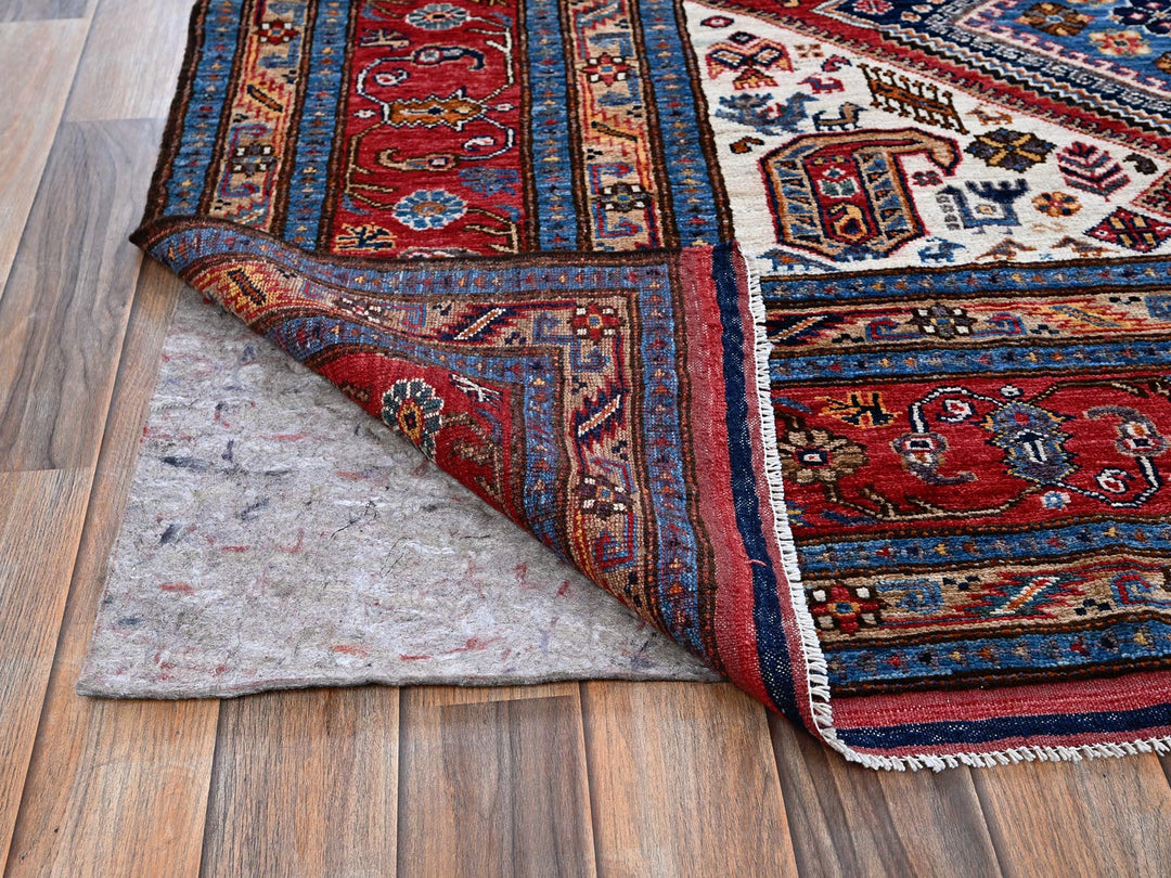 8'3" x 9'11" New Hand Knotted Red Wool Rectangle Oriental Rug - MOA102556