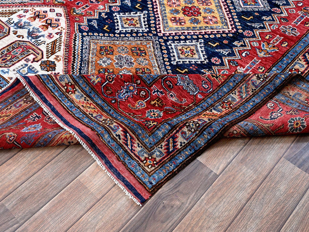 8'3" x 9'11" New Hand Knotted Red Wool Rectangle Oriental Rug - MOA102556