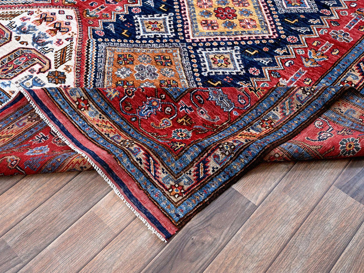8'3" x 9'11" New Hand Knotted Red Wool Rectangle Oriental Rug - MOA102556