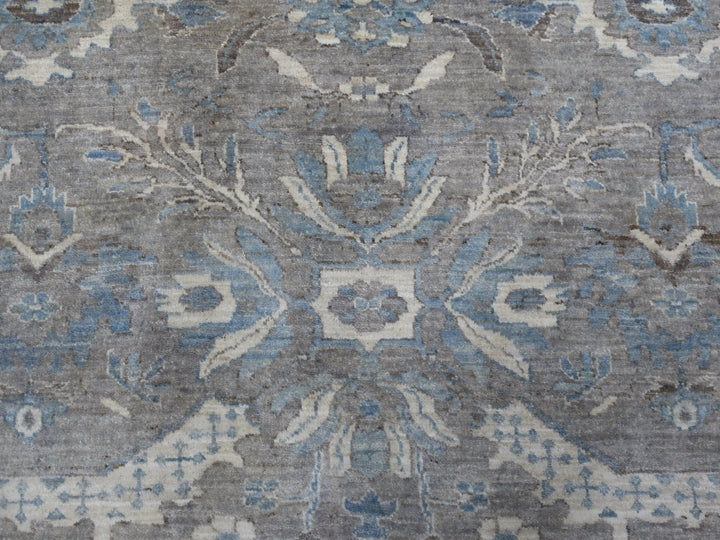12'0" x 12'0" New Hand Knotted Grey Wool Round Oriental Rug - MOA10255710