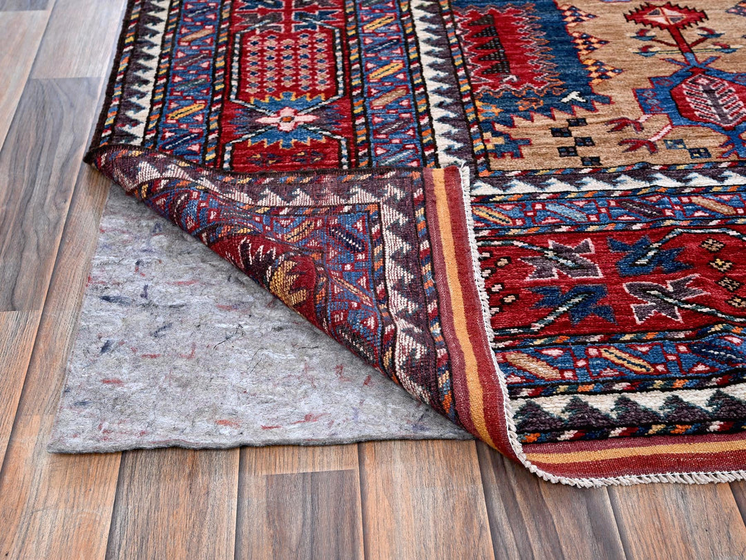 8'3" x 9'9" New Hand Knotted Beige Wool Rectangle Oriental Rug - MOA102557