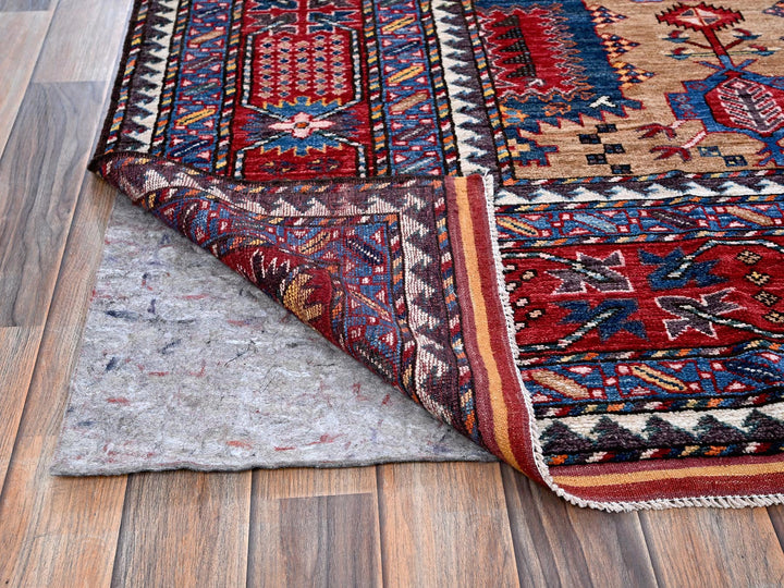 8'3" x 9'9" New Hand Knotted Beige Wool Rectangle Oriental Rug - MOA102557