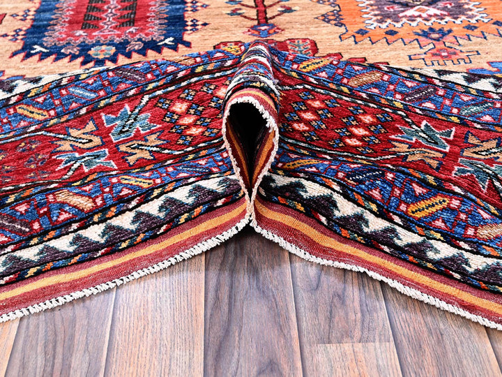 8'3" x 9'9" New Hand Knotted Beige Wool Rectangle Oriental Rug - MOA102557
