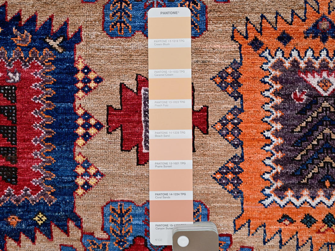 8'3" x 9'9" New Hand Knotted Beige Wool Rectangle Oriental Rug - MOA102557