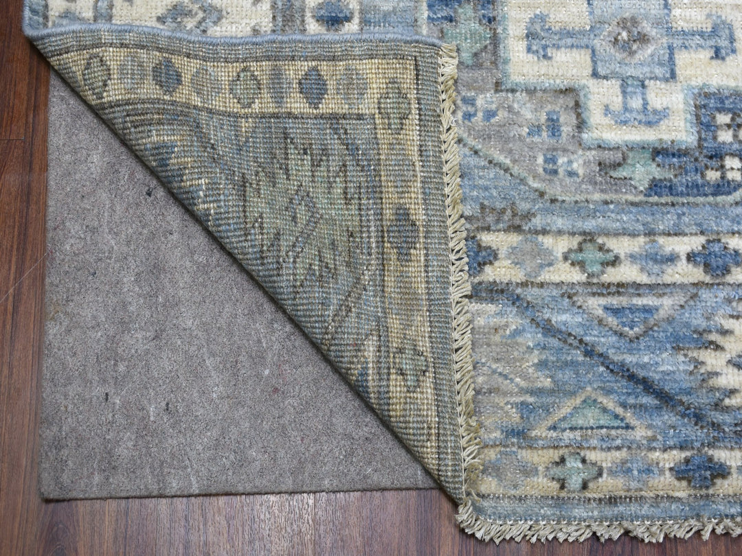 8'0" x 9'9" New Hand Knotted Blue Wool Rectangle Oriental Rug - MOA10255810