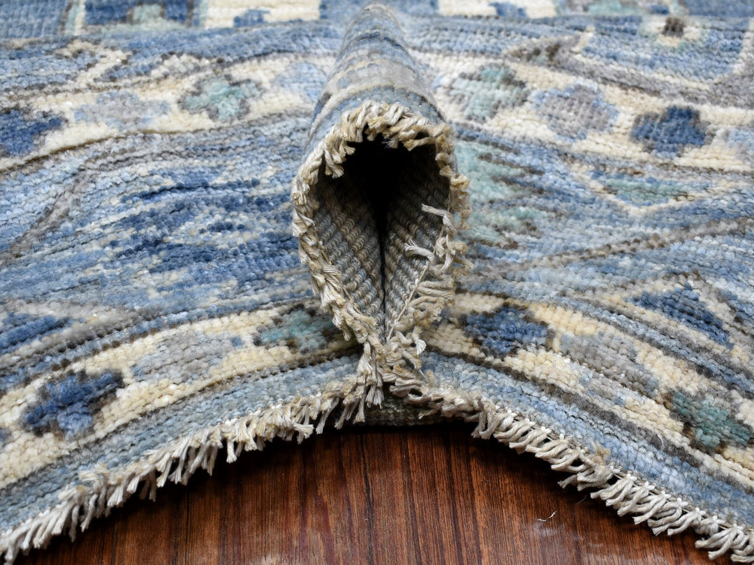 8'0" x 9'9" New Hand Knotted Blue Wool Rectangle Oriental Rug - MOA10255810