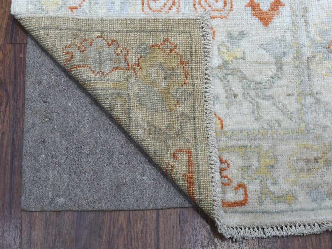 2'7" x 15'7" New Hand Knotted Ivory Wool Runner Oriental Rug - MOA10255811