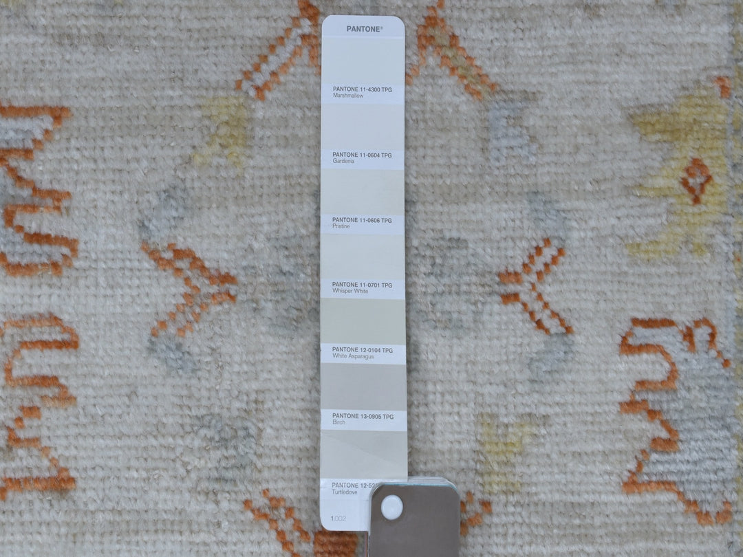 2'7" x 15'7" New Hand Knotted Ivory Wool Runner Oriental Rug - MOA10255811