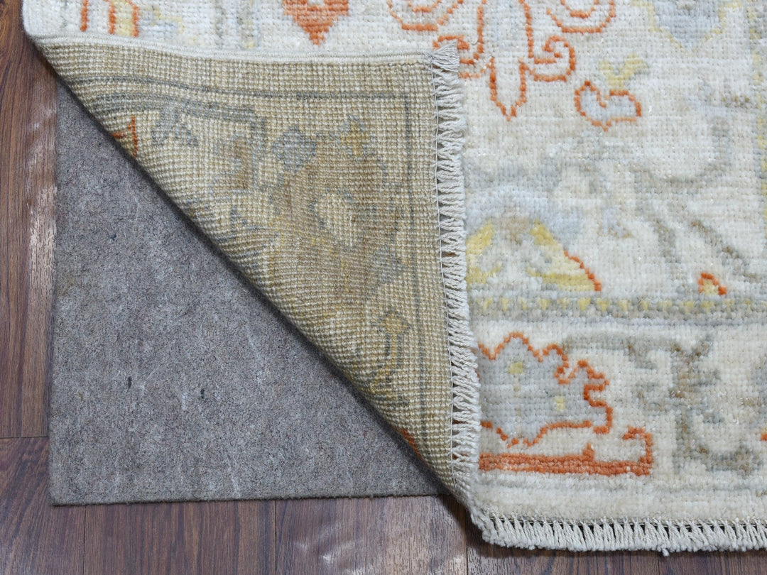 2'8" x 15'8" New Hand Knotted Ivory Wool Runner Oriental Rug - MOA10255886