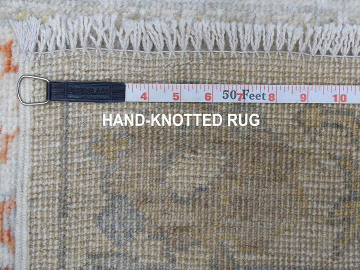 2'8" x 15'8" New Hand Knotted Ivory Wool Runner Oriental Rug - MOA10255886