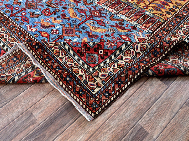 8'7" x 9'11" New Hand Knotted Yellow Wool Rectangle Oriental Rug - MOA102558