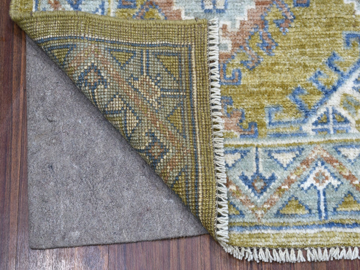 4'1" x 6'0" New Hand Knotted Yellow Wool Rectangle Oriental Rug - MOA10255955