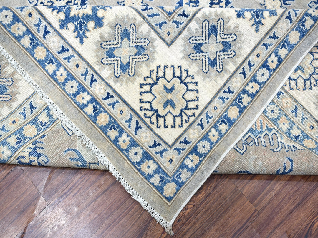 9'8" x 13'9" New Hand Knotted Grey Wool Rectangle Oriental Rug - MOA10255968