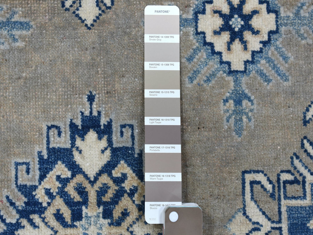 9'8" x 13'9" New Hand Knotted Grey Wool Rectangle Oriental Rug - MOA10255968