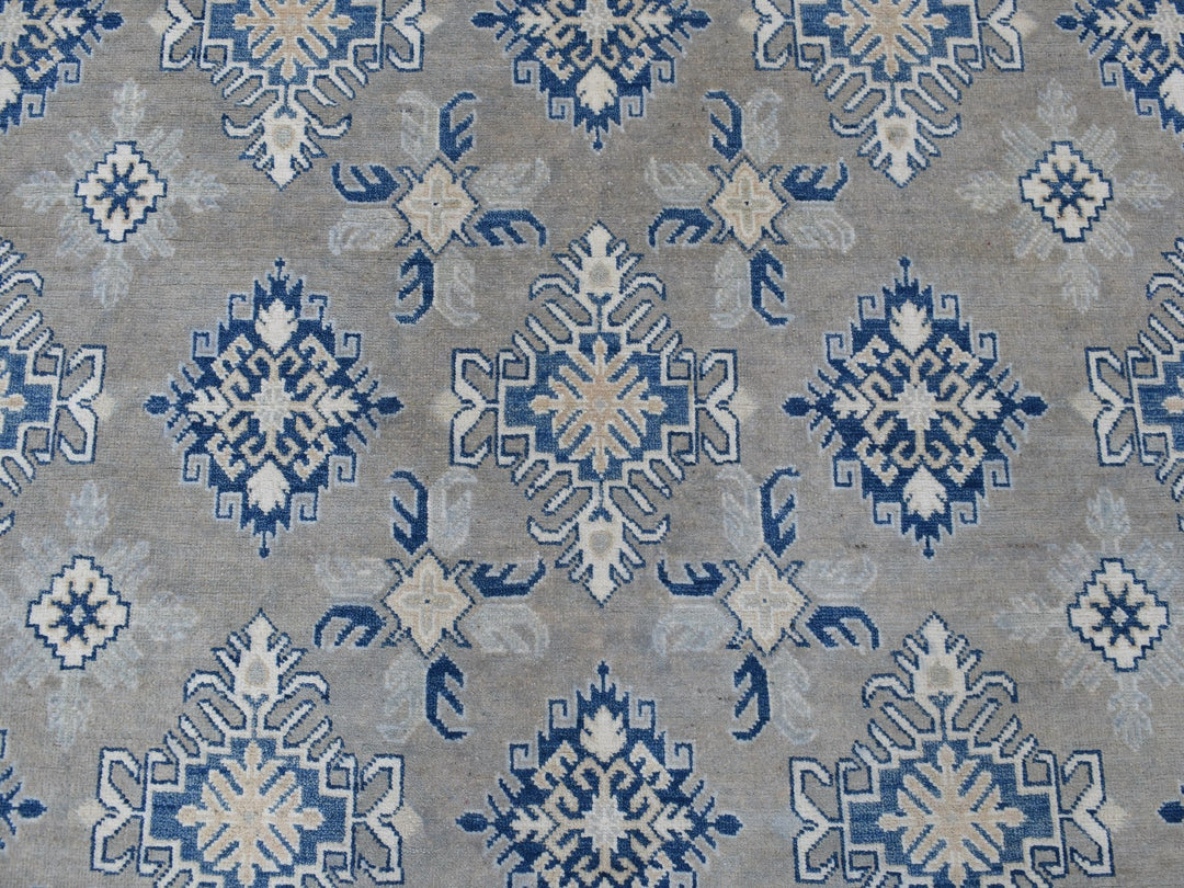 9'8" x 13'9" New Hand Knotted Grey Wool Rectangle Oriental Rug - MOA10255968
